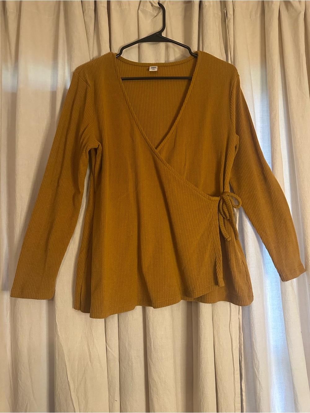 Old Navy Mustard Wrap Ribbed Long-Sleeve Tunic - Women